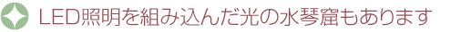 LED照明を組み込んだ光の水琴窟もあります