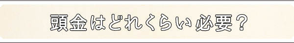 頭金はどれくらい必要?