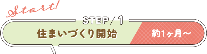 STEP 1 住まいづくり開始 約1ヶ月〜 (Start!)