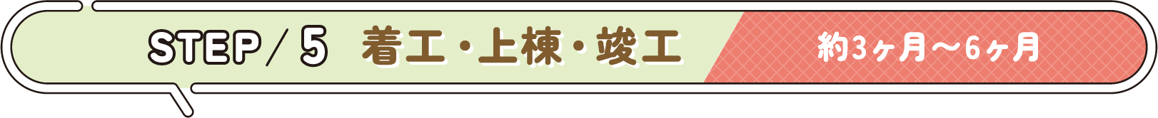 STEP 5 着工・上棟・竣工 約3ヶ月〜6ヶ月