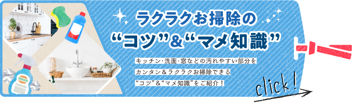 “知っているとトクする！ラクラクお掃除の“コツ“＆“マメ知識“