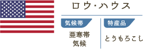 ロウ・ハウス　気候帯/亜寒帯気候　特産品/とうもろこし