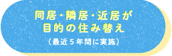 同居・隣居・近居が目的の住み替え（最近5年間に実施）