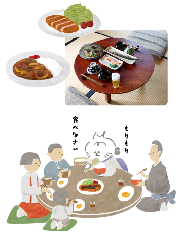 もりもり食べなさい