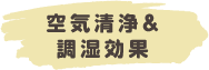 空気清浄＆調湿効果