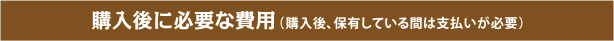 購入後に必要な費用 (購入後、保有している間は支払いが必要)